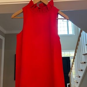 Jcrew red ruffle blouse